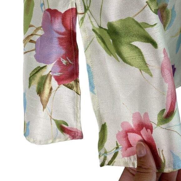 Dress Barn Womens Yellow Floral Cover Up Suit Jacket Size 16W 497 - Picture 10 of 12